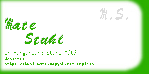 mate stuhl business card
