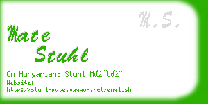 mate stuhl business card